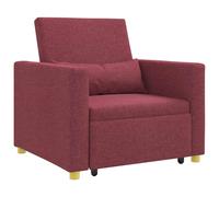 vidaXL Cama Sofá Desplegable Individual 90 x 165 x 87 cm Multicolor Rojo vino tinto