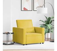 Cama Sofá Desplegable Individual Con Ruedas Amarillo Terciopelo Vidaxl