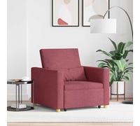 vidaXL Cama Sofá Desplegable Individual con rueda Rojo vino tinto tela