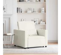 vidaXL Cama Sofá Desplegable Individual con ruedas Crema Terciopelo