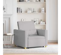 vidaXL Cama Sofá Desplegable Individual con ruedas Gris nube tela