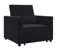 vidaXL Cama sofá desplegable individual con ruedas, respaldo ajustable – terciopelo negro