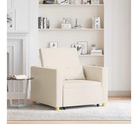 vidaXL Cama Sofá Desplegable Individual crema 90 x 165 x 87 cm tela