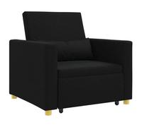 vidaXL Cama Sofá Desplegable Individual Negro 90 x 165 x 87 cm Tela, Sofá Ajustable, Mueble Moderno para Sala, Cama compacta, Asiento versátil para Tus Invitados