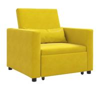 vidaXL Cama Sofá Desplegable Individual Terciopelo Multicolor Amarillo