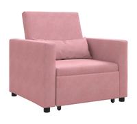 vidaXL Cama Sofá Desplegable Individual Rosa claro Terciopelo