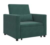 vidaXL Cama Sofá Desplegable Individual Terciopelo Multicolor Verde oscuro