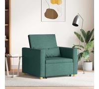 vidaXL Cama Sofá Desplegable Individual Verde oscuro 90 x 165 x 87 cm
