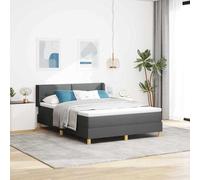 vidaXL Cama tipo Box Spring con cabecera Gris oscuro 200 x 160 cm tela