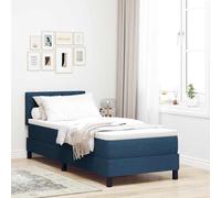 vidaXL Cama tipo Box Spring con cabecera Manual Azul 80 x 200 cm tela