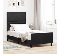 vidaXL Cama tipo Box Spring con cabecera Negro 100 x 200 cm Terciopelo