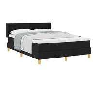 vidaXL Cama tipo Box Spring con cabecera Negro 190 x 140 cm tela