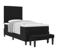vidaXL Cama tipo Box Spring con cabecera Negro 90 x 190 cm tela