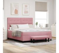 vidaXL Cama tipo Box Spring con cabecera Rosa 200 x 180 cm Terciopelo