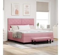 vidaXL Cama tipo Box Spring con cabecera Rosa 200 x 180 cm Terciopelo