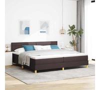 vidaXL Cama tipo Box Spring con cojín Marrón Oscuro 200 x 200 cm tela