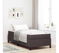 vidaXL Cama tipo Box Spring con colchón Marrón Oscuro 90 x 190 cm tela