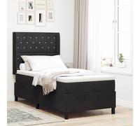 vidaXL Cama tipo Box Spring con colchón Negro 90 x 190 cm Terciopelo