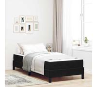 vidaXL Cama tipo Box Spring con colchón Negro 90 x 220 cm tela