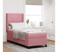 vidaXL Cama tipo Box Spring con colchón Rosa 80 x 200 cm Terciopelo