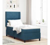 vidaXL Cama tipo Box Spring con tiras LED Azul 80 x 200 cm Terciopelo