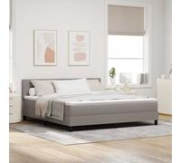 vidaXL Cama tipo Box Spring con tiras LED Taupé 180 x 200 cm tela