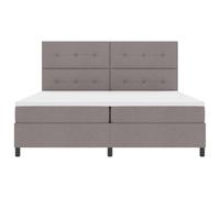 vidaXL Cama tipo Box Spring con tiras LED Taupé 200 x 200 cm tela