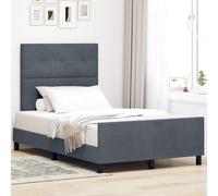 vidaXL Cama tipo Box Spring Gris oscuro 120 x 200 cm Terciopelo