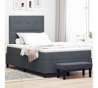 vidaXL Cama tipo Box Spring Gris oscuro 190 x 120 cm Terciopelo