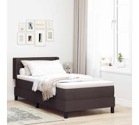 vidaXL Cama tipo Box Spring Manual Marrón Oscuro 200 x 80 cm tela