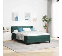 vidaXL Cama tipo Box Spring Verde oscuro 140 x 190 cm Terciopelo