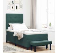 vidaXL Cama tipo Box Spring Verde oscuro 190 x 90 cm Terciopelo