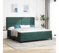 vidaXL Cama tipo Box Spring Verde oscuro 200 x 200 cm Terciopelo
