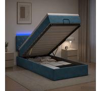 vidaXL: Banco-cama con colchón y luces LED, color azul oscuro, 80 x 200 cm, tapizado en terciopelo