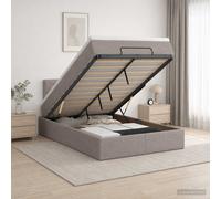 vidaXL Cama tipo otomana con colchón y LED Topo 120 x 190 cm Tela