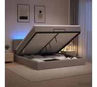 vidaXL Cama tipo otomana con colchón y LED Topo 140 x 200 cm Tela