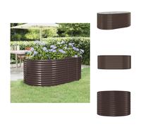 vidaXL: Camellón elevado de acero con recubrimiento en polvo, 175x100x68 cm, color marrón - Macetas y jardineras