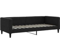 vidaXL Camí de día negro, 90x200 cm, tapizado en tela
