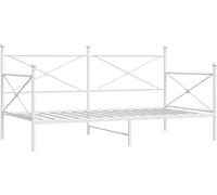 vidaXL Camilla de día sin colchón, color blanco, 107x203 cm, acero