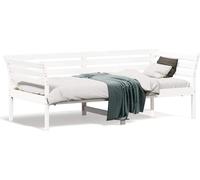 vidaXL Camilla de día sin colchón, color blanco, 90x190 cm, madera maciza de pino