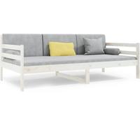 vidaXL Camilla de día sin colchón, color blanco, 90x190 cm, madera maciza de pino
