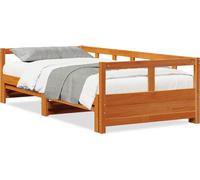 vidaXL Camilla de día sin colchón, color marrón cera, 80x200 cm, madera maciza de pino