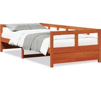 vidaXL Camilla de día sin colchón, color marrón cera, 80x200 cm, madera maciza de pino