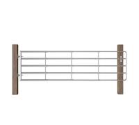 vidaXL Cancela de 5 barras para campo acero plateado (115-300)x90 cm