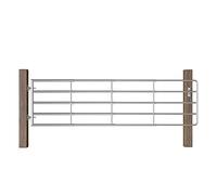 vidaXL Cancela de 5 barras para campo acero plateado (115-300)x90 cm