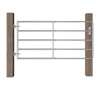 vidaXL Cancela de 5 barras para campo acero plateado (95-170)x90 cm