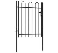 vidaXL Cancela de valla Boxtel doble puerta de jardín con arco acero negro 1x1,2 m