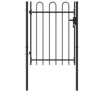 vidaXL Cancela de Valla Sencilla de Puntas Acero Negro Puerta de Jardín Dimensiones 1 x 1 m, 1 x 1.2 m, 1 x 1.5 m y mas