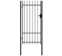vidaXL Cancela de Valla Sencilla de Puntas Acero Negro Puerta de Jardín Dimensiones 1 x 1 m, 1 x 1.2 m, 1 x 1.5 m y mas