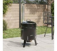 vidaXL Cañón para gulasch con chimenea y tapa acero esmaltado